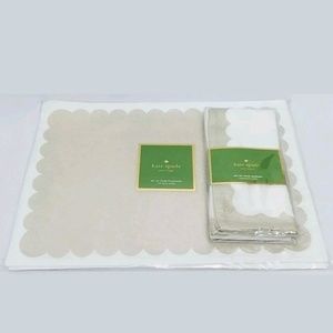 Kate Spade Set of Matching Place Mats Napkins Gold
